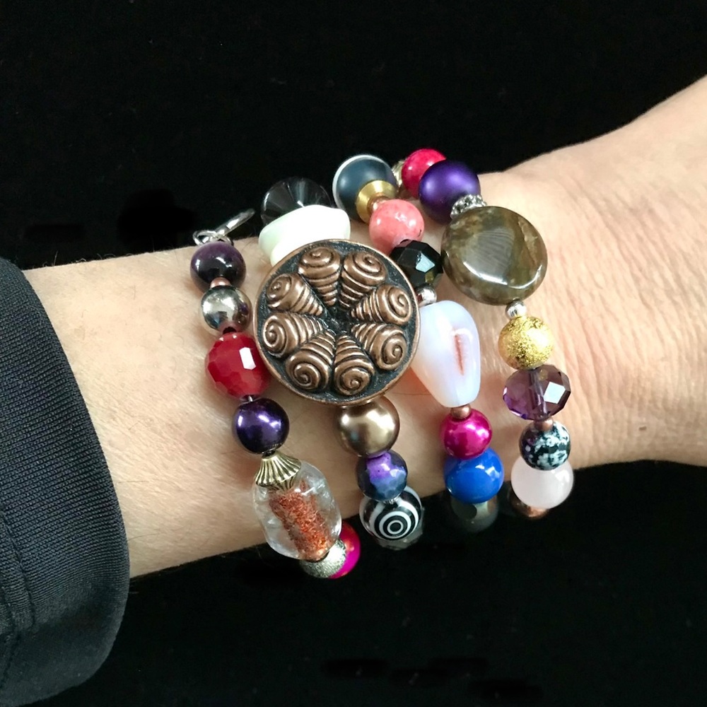 Handmade Bracelet with Vintage and Modern Elements (NB76-3H) New Without Tags - Picture 2 of 11